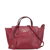 グッチ スウィング ハンドバッグ ショルダーバッグ 2WAY 368827 パープル レザー レディース GUCCI 【中古】
